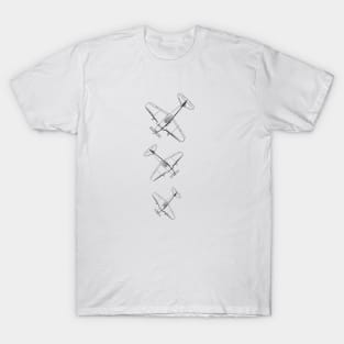 Aeroplane Print Dogfight Patent Print T-Shirt